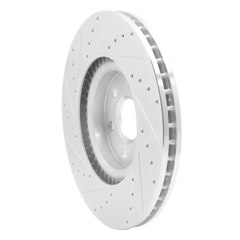 R1 10-16 Cadillac SRX Front Right Drilled & Slotted Silver Brake Rotor - Image 3