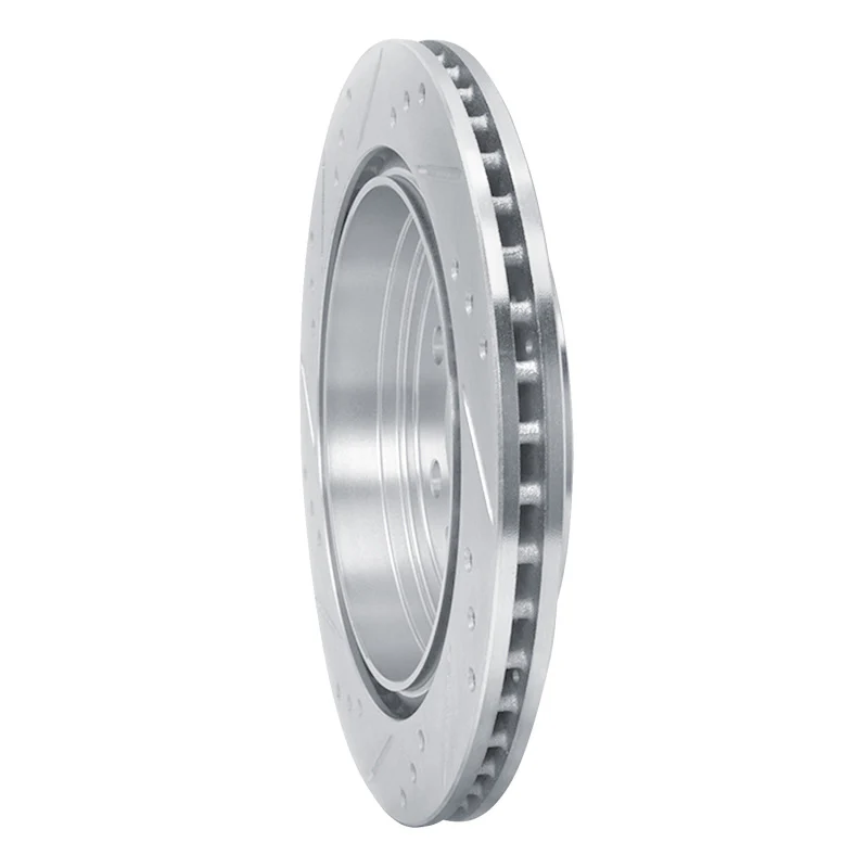 R1 10-16 Cadillac SRX Rear Right Drilled & Slotted Silver Brake Rotor - Image 4