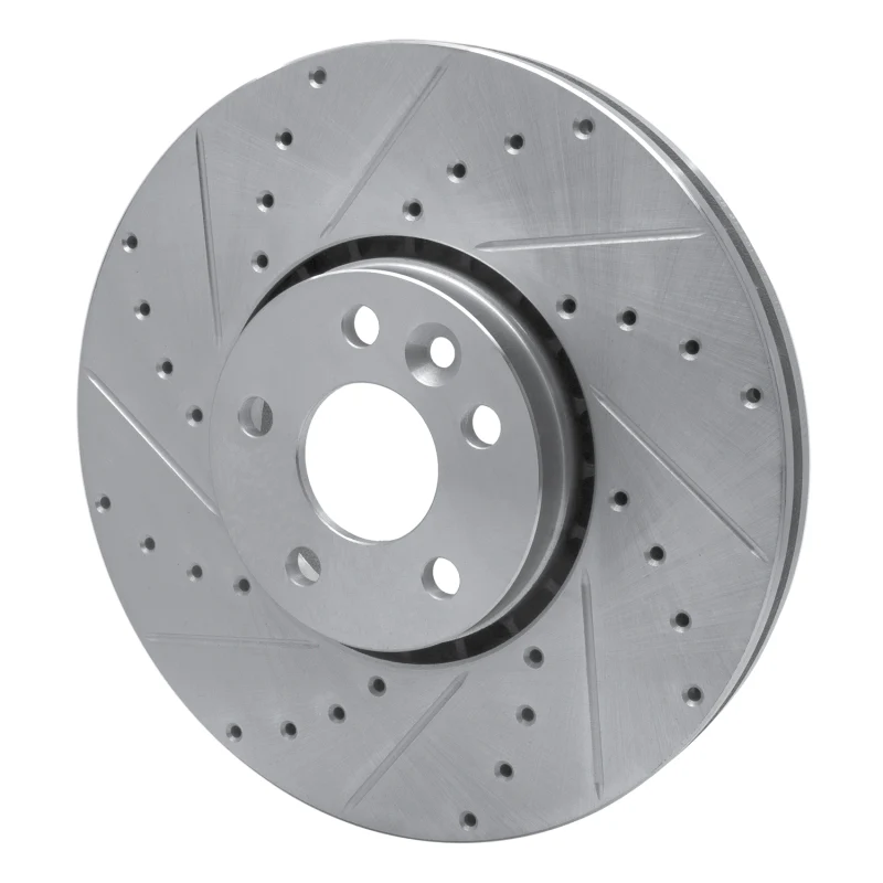 R1 10-16 Volvo XC60 Front Left Drilled & Slotted Silver Brake Rotor - Image 5