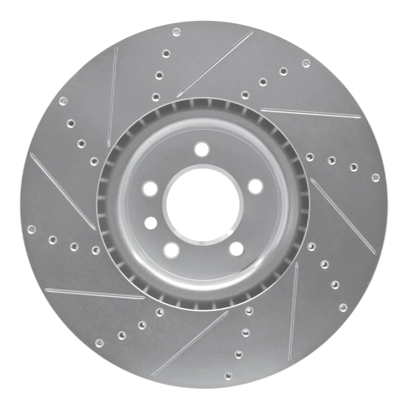 R1 10-17 Land Rover Range Rover Front Right Drilled & Slotted Silver Brake Rotor - Image 4