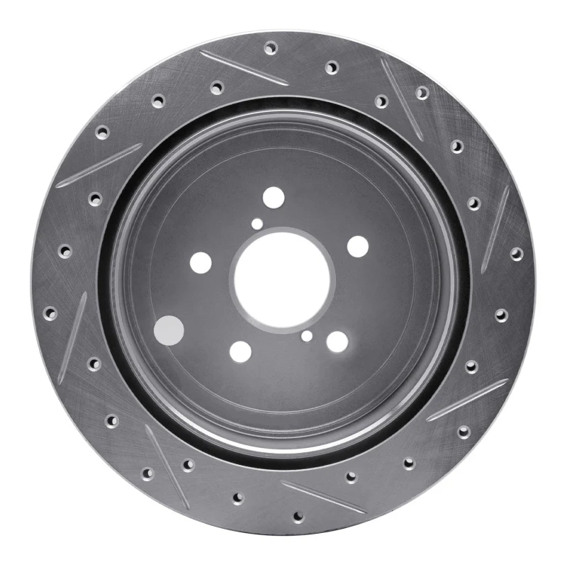 R1 10-25 Scion FR-S Rear Left Drilled & Slotted Silver Brake Rotor - Image 4