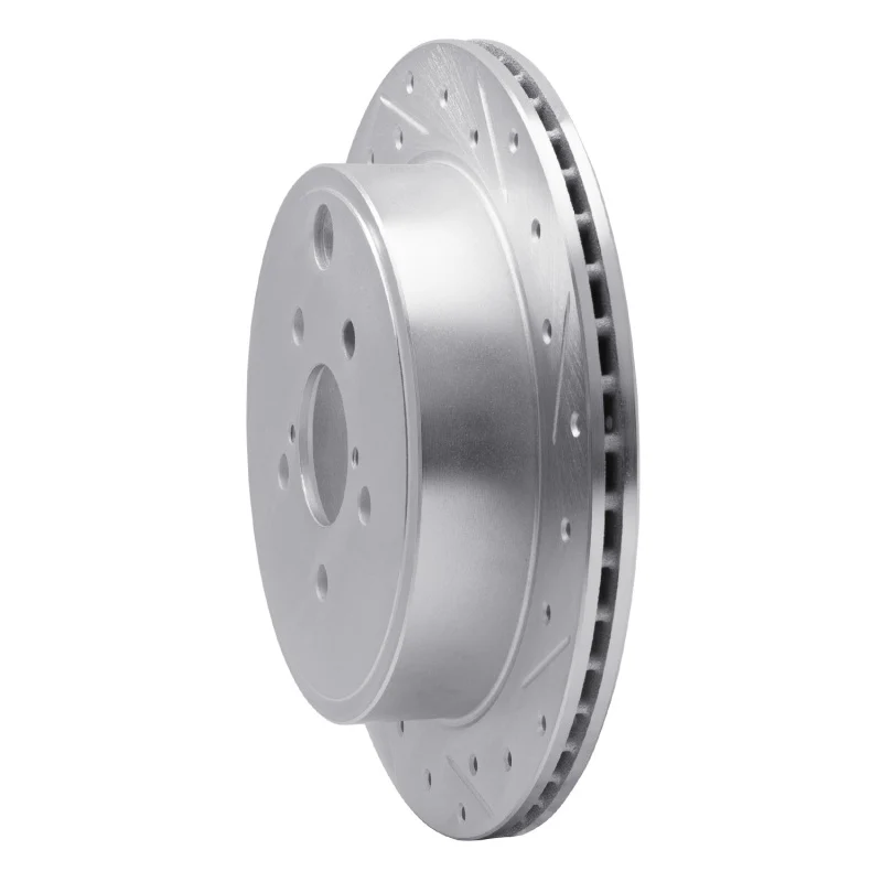 R1 10-25 Scion FR-S Rear Right Drilled & Slotted Silver Brake Rotor - Image 4