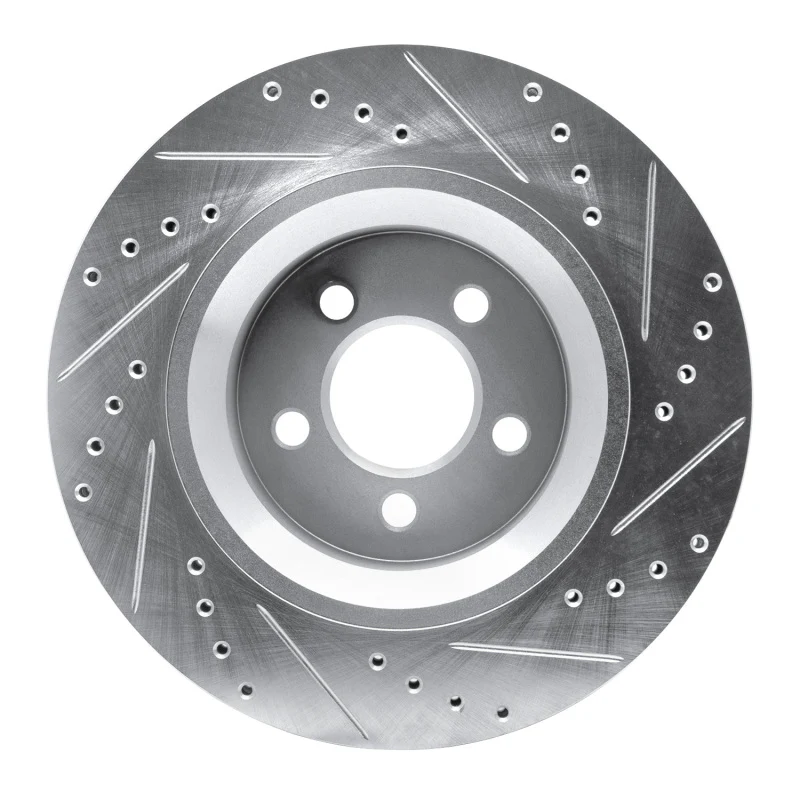 R1 11-12 Jeep Liberty Front Left Drilled & Slotted Silver Brake Rotor - Image 5