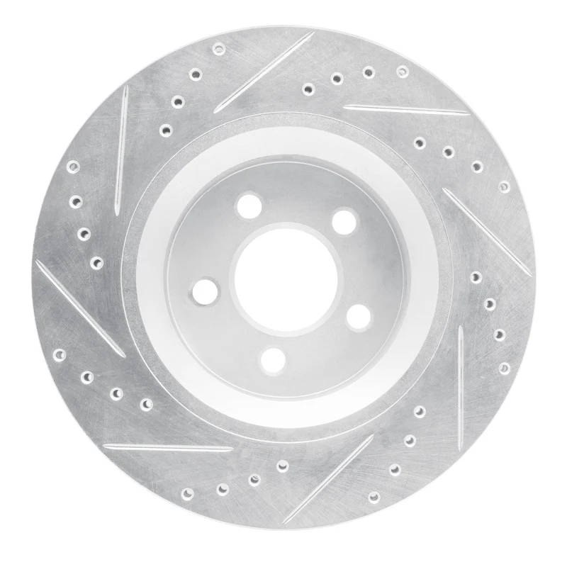 R1 11-12 Jeep Liberty Front Right Drilled & Slotted Silver Brake Rotor - Image 2