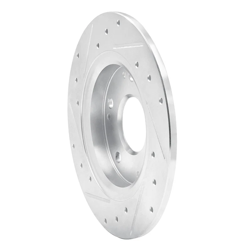 R1 11-15 Honda CR-Z Rear Right Drilled & Slotted Silver Brake Rotor - Image 4