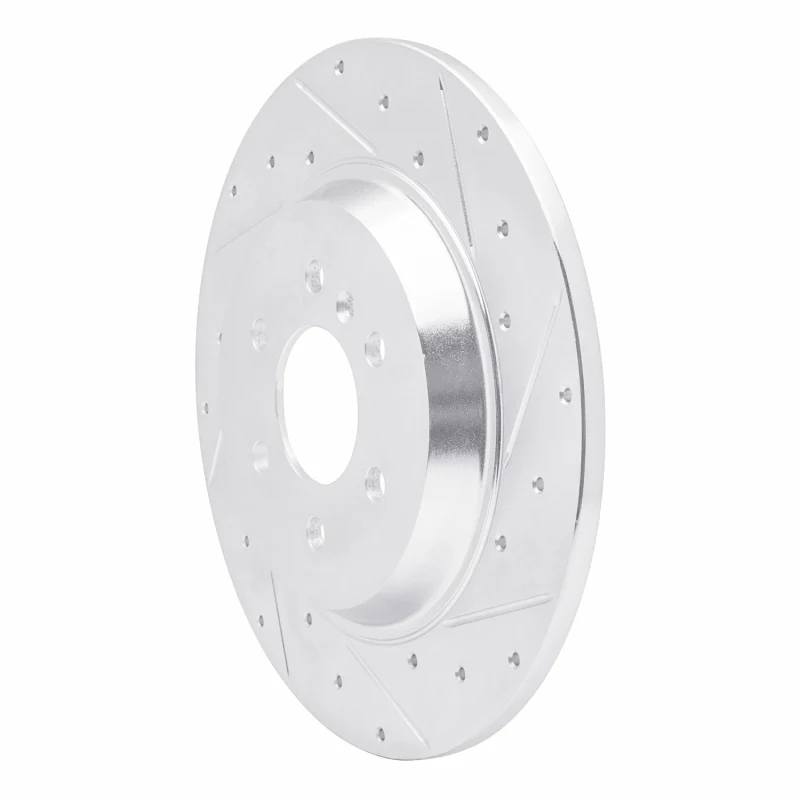 R1 11-15 VPG MV-1 Rear Right Drilled & Slotted Silver Brake Rotor - Image 2