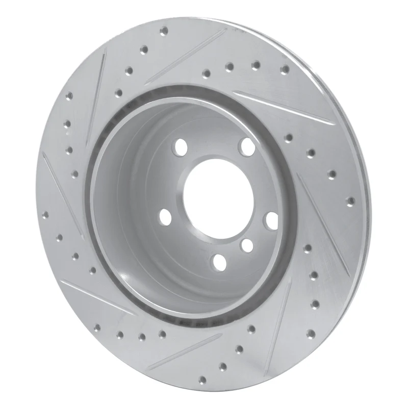 R1 11-16 BMW 528I Rear Right Drilled & Slotted Silver Brake Rotor - Image 5