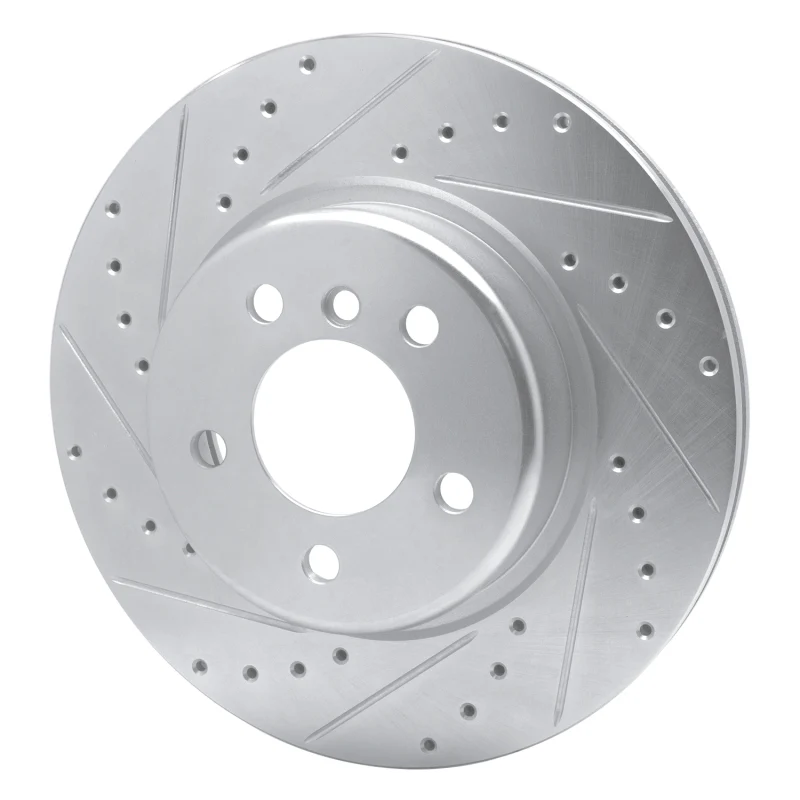 R1 11-16 BMW 528I xDrive Front Left Drilled & Slotted Silver Brake Rotor - Image 5