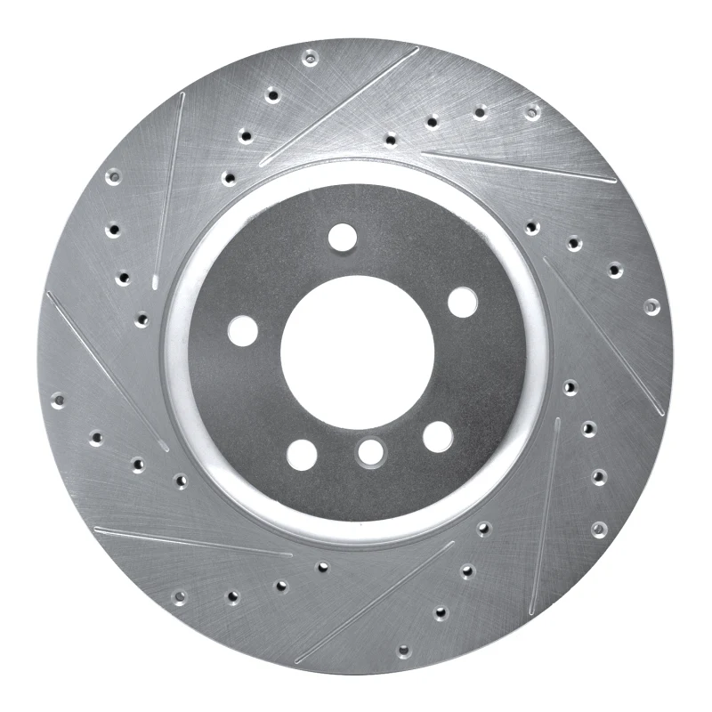 R1 11-16 BMW Z4 Front Left Drilled & Slotted Silver Brake Rotor