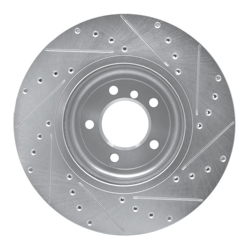 R1 11-16 BMW Z4 Front Left Drilled & Slotted Silver Brake Rotor - Image 2