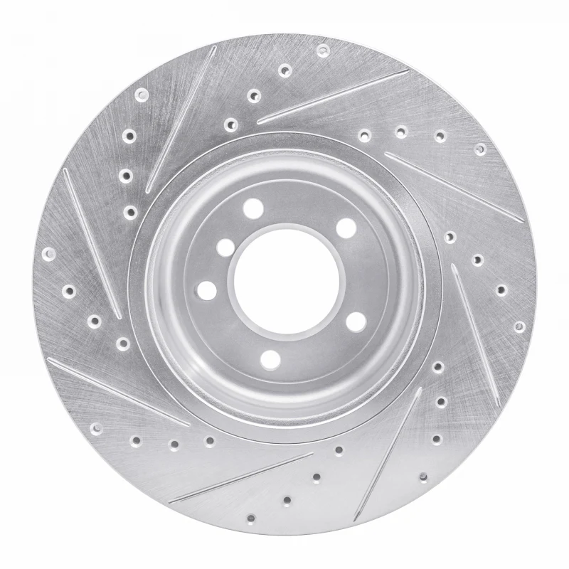 R1 11-16 BMW Z4 Front Right Drilled & Slotted Silver Brake Rotor - Image 2