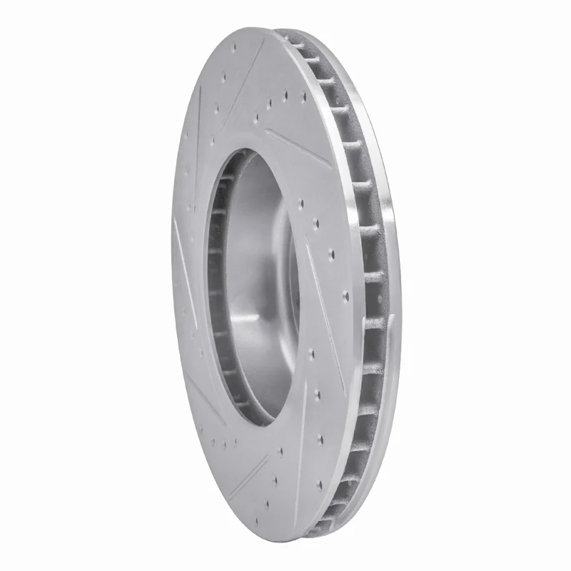 R1 11-16 BMW Z4 Front Right Drilled & Slotted Silver Brake Rotor - Image 4