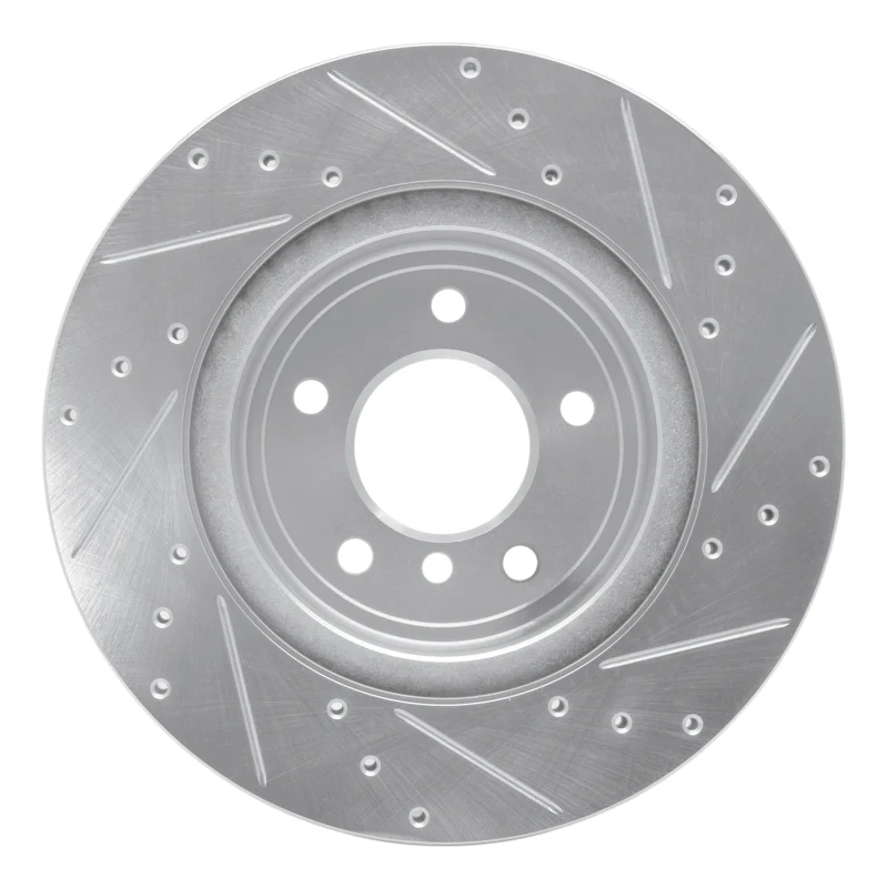 R1 11-16 BMW Z4 Rear Left Drilled & Slotted Silver Brake Rotor - Image 5