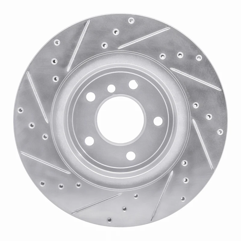 R1 11-16 BMW Z4 Rear Right Drilled & Slotted Silver Brake Rotor - Image 3