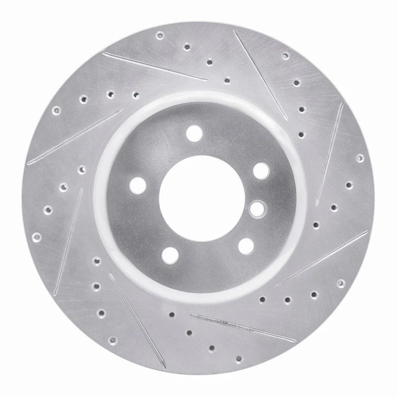 R1 11-16 BMW Z4 Rear Right Drilled & Slotted Silver Brake Rotor - Image 5