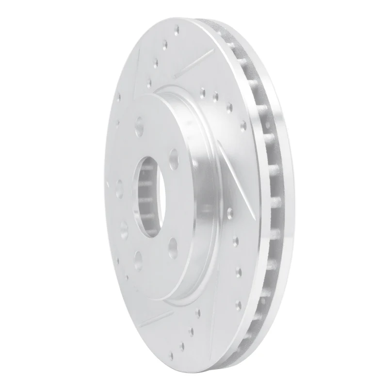 R1 11-16 Buick LaCrosse Front Left Drilled & Slotted Silver Brake Rotor - Image 2