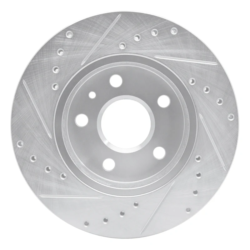 R1 11-16 Buick LaCrosse Front Right Drilled & Slotted Silver Brake Rotor - Image 3