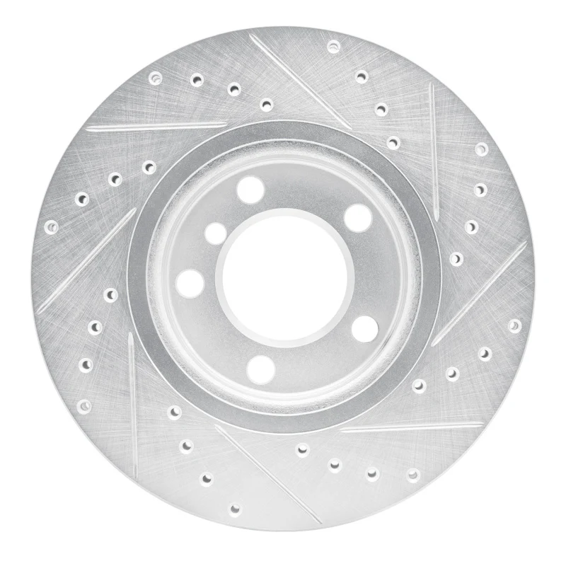 R1 11-16 Mini Cooper Countryman Front Left Drilled & Slotted Silver Brake Rotor - Image 2