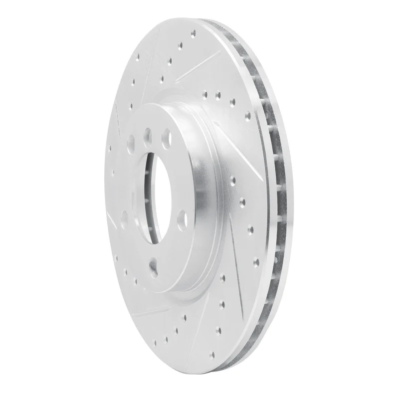 R1 11-16 Mini Cooper Countryman Front Left Drilled & Slotted Silver Brake Rotor - Image 4