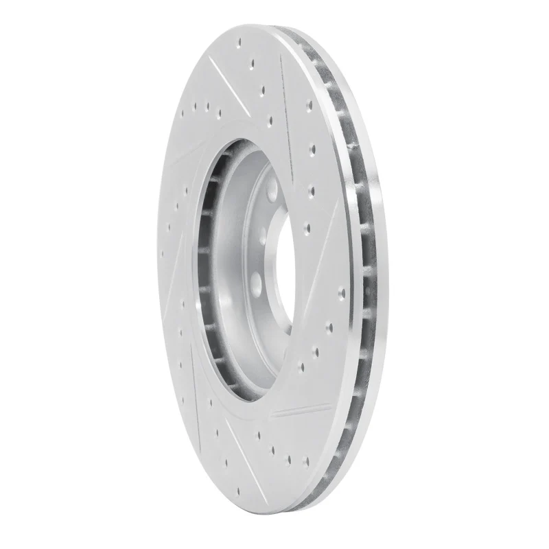 R1 11-16 Mini Cooper Countryman Front Left Drilled & Slotted Silver Brake Rotor - Image 5