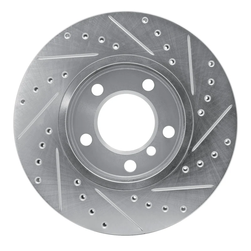 R1 11-16 Mini Cooper Paceman Front Left Drilled & Slotted Silver Brake Rotor - Image 2