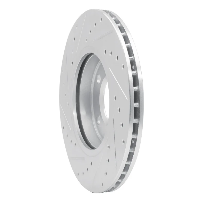 R1 11-16 Mini Cooper Paceman Front Right Drilled & Slotted Silver Brake Rotor - Image 4