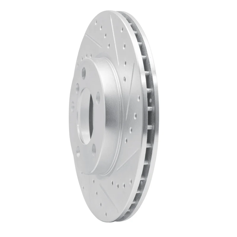 R1 11-16 Mini Cooper Paceman Front Right Drilled & Slotted Silver Brake Rotor - Image 5