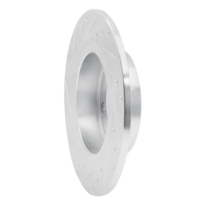 R1 11-16 Mini Cooper Paceman Rear Right Drilled & Slotted Silver Brake Rotor - Image 5