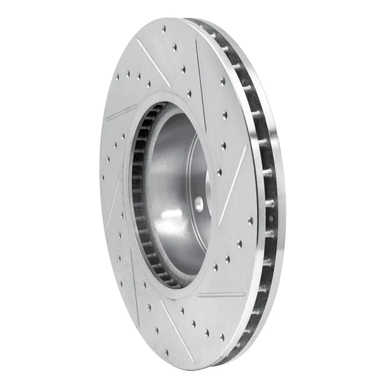R1 11-18 BMW X3 Front Left Drilled & Slotted Silver Brake Rotor - Image 5