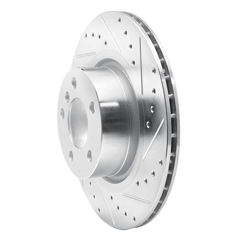 R1 11-18 BMW X3 Rear Right Drilled & Slotted Silver Brake Rotor - Image 4