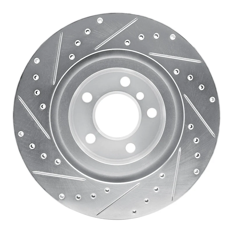 R1 11-18 BMW X3 Rear Right Drilled & Slotted Silver Brake Rotor - Image 5