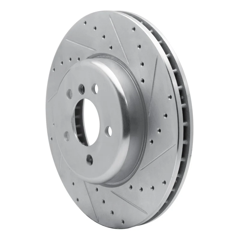 R1 11-19 BMW 640I Gran Coupe Front Right Drilled & Slotted Silver Brake Rotor - Image 2