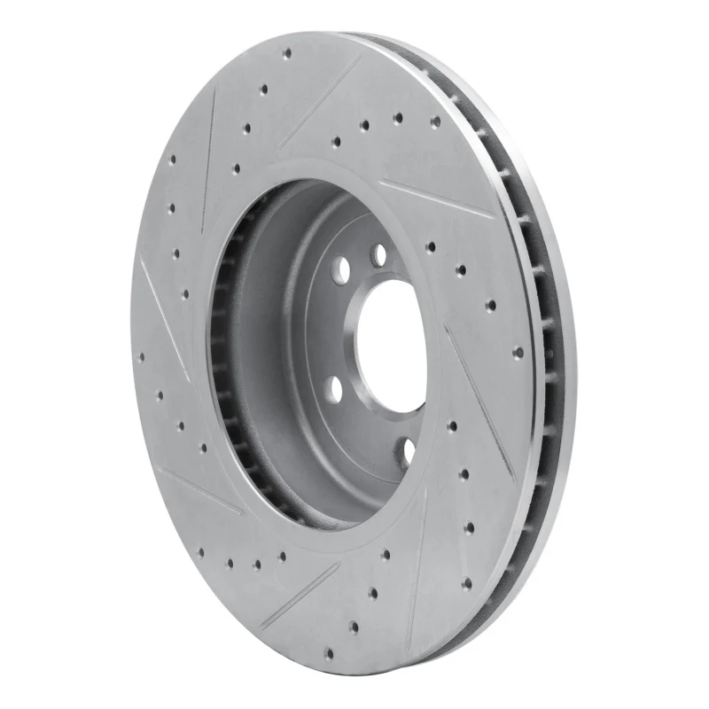 R1 11-19 BMW 640I Gran Coupe Front Right Drilled & Slotted Silver Brake Rotor - Image 3