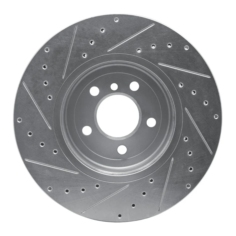 R1 11-19 BMW 640I Gran Coupe Front Right Drilled & Slotted Silver Brake Rotor - Image 5