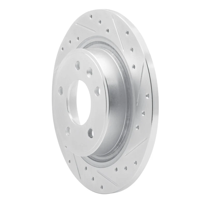 R1 11-19 Buick CASCADA Rear Right Drilled & Slotted Silver Brake Rotor - Image 2