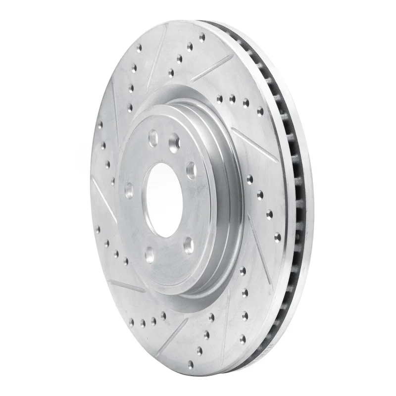 R1 11-19 Ford Explorer Front Left Drilled & Slotted Silver Brake Rotor - Image 5