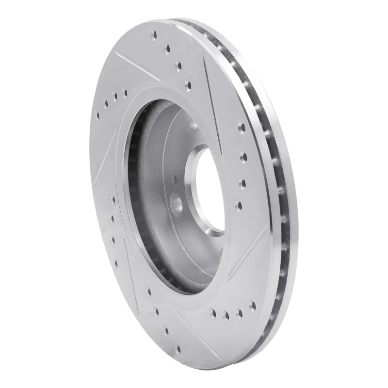 R1 11-19 Ford Fiesta (USA/Canada) Front Left Drilled & Slotted Silver Brake Rotor - Image 4