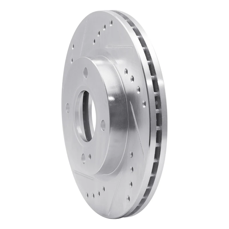 R1 11-19 Ford Fiesta (USA/Canada) Front Left Drilled & Slotted Silver Brake Rotor - Image 5