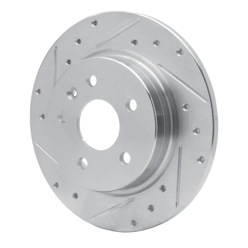 R1 11-22 Buick Encore Rear Left Drilled & Slotted Silver Brake Rotor - Image 4