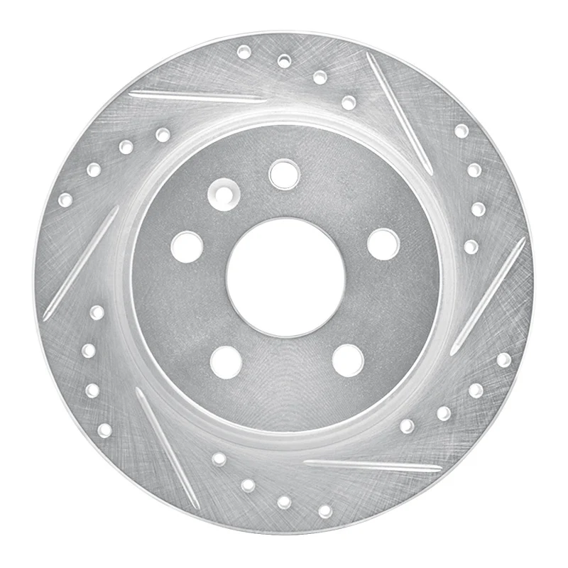 R1 11-22 Buick Encore Rear Right Drilled & Slotted Silver Brake Rotor