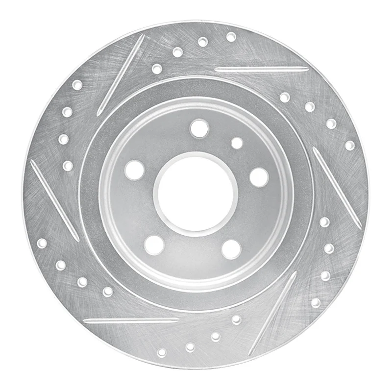 R1 11-22 Buick Encore Rear Right Drilled & Slotted Silver Brake Rotor - Image 2