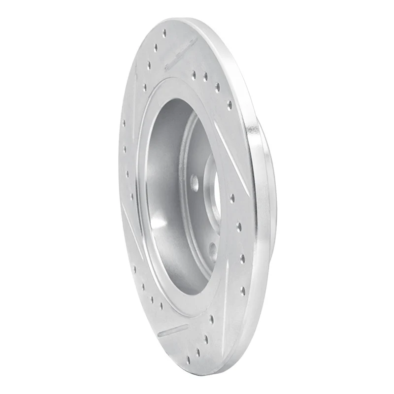 R1 11-22 Buick Encore Rear Right Drilled & Slotted Silver Brake Rotor - Image 5