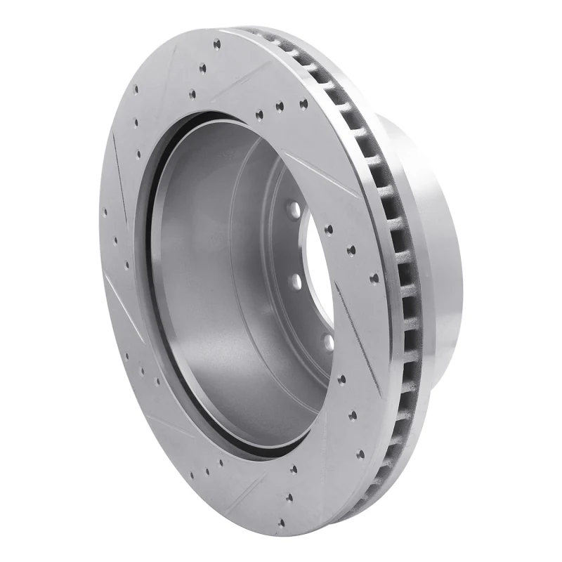 R1 11-22 Ford F-350 Super Duty 4WD Rear Right Drilled & Slotted Silver Brake Rotor - Image 4