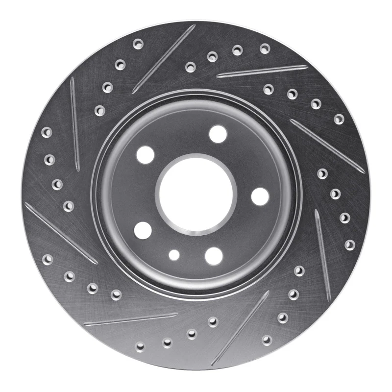 R1 11-23 Chevrolet CRUZE (Mexico) Front Right Drilled & Slotted Silver Brake Rotor - Image 2