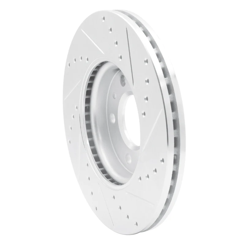 R1 11-25 Buick Encore GX Front Left Drilled & Slotted Silver Brake Rotor - Image 3
