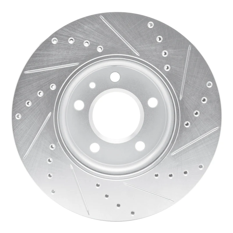R1 11-25 Buick Encore GX Front Left Drilled & Slotted Silver Brake Rotor - Image 4