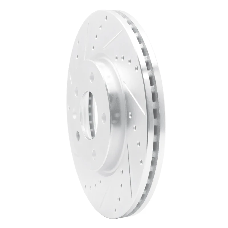 R1 11-25 Buick Encore GX Front Left Drilled & Slotted Silver Brake Rotor - Image 5
