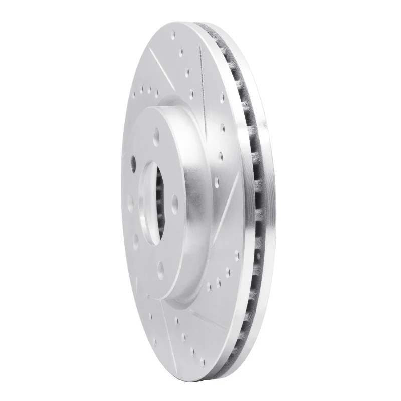 R1 11-25 Buick Encore GX Front Right Drilled & Slotted Silver Brake Rotor - Image 3