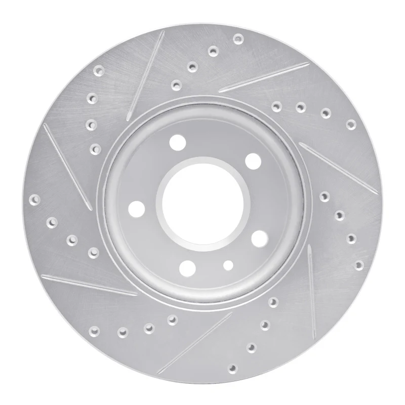 R1 11-25 Buick Encore GX Front Right Drilled & Slotted Silver Brake Rotor - Image 5
