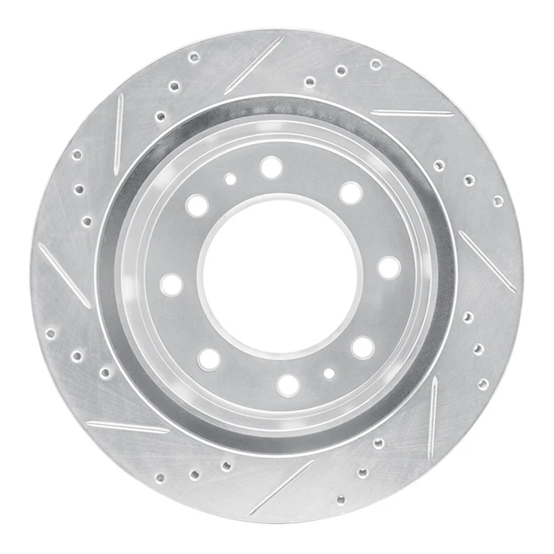 R1 11-25 Chevrolet Suburban 3500 HD Rear Right Drilled & Slotted Silver Brake Rotor - Image 2
